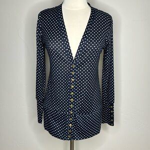 Polka Dot long sleeve Snap front Top Size Large by Hawthorne